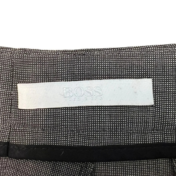 Boss Women’s Flat Front Wool Trouser Pant Black Grey 8 Classic Office Minimalist - Picture 3 of 6